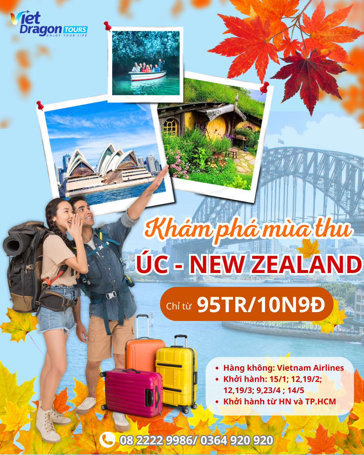 DU LỊCH ÚC - NEW ZEALAND 10N9Đ BAY VN