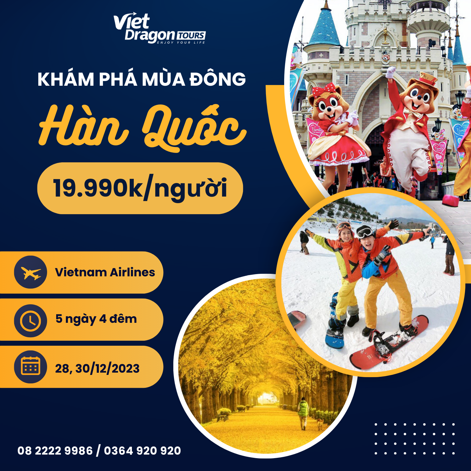 KHÁM PHÁ MÙA ĐÔNG HÀN QUỐC BAY VN 5N4Đ